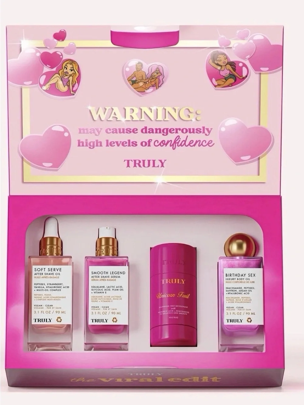 TRULY Pink & Gold Bath & Body Gift Set NIB/Sealed